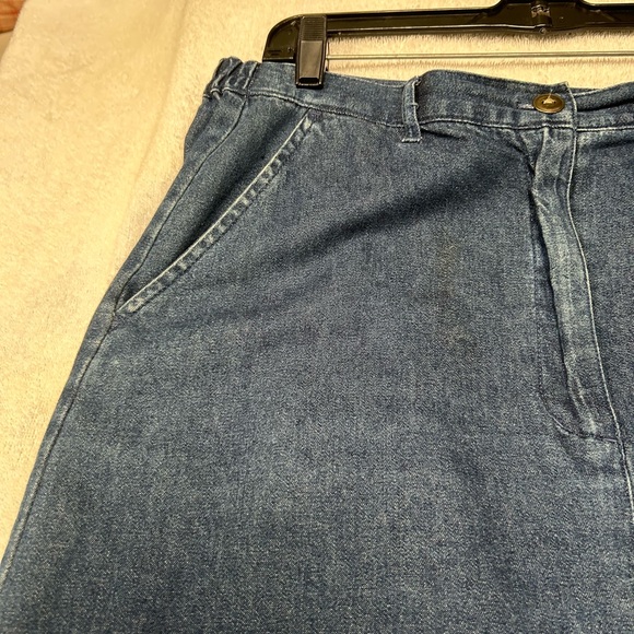 Dark blue denim maxi jeans skirt. Original TY Wear. Sz14. Straight. Modest. Soft - Picture 7 of 8